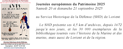 Journées Européennes du Patrimoine 2025 à Lorient. Samedi 19 et dimanche 20 septembre 2025