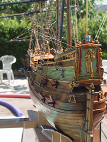 La maquette du Grand Saint Antoine réalisée par Guy Seguin (Poupe du vaisseau)