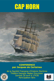Conférence : Le Cap Horn. Samedi 26 avril 2025 à 17 h 30, par Jacques de Certaines.