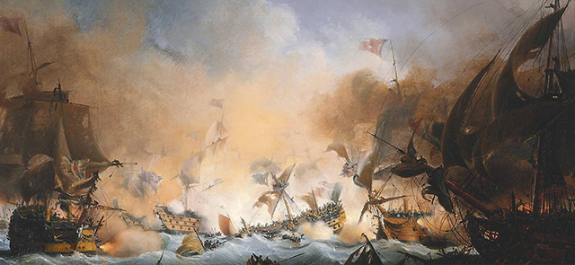 Illustration : Louis-Ambroise Garneray, La troisième bataille d’Ouessant 1838 Illustration : Louis-Ambroise Garneray, La troisième bataille d’Ouessant 1838