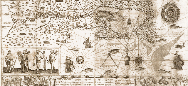 illustration : Samuel de Champlain Carte géographique de la Nouvelle France, 1612