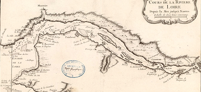 Publication : Jean-François Henry, Histoire maritime et fluviale des Pays de la Loire - illustration Carte de la Loire au XVIIIème siècle, par Bellin
